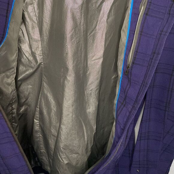 Columbia Dusk 2 Dawn Purple Omni Heat Jacket Plaid Full Zip Hooded Size Large - Picture 10 of 12